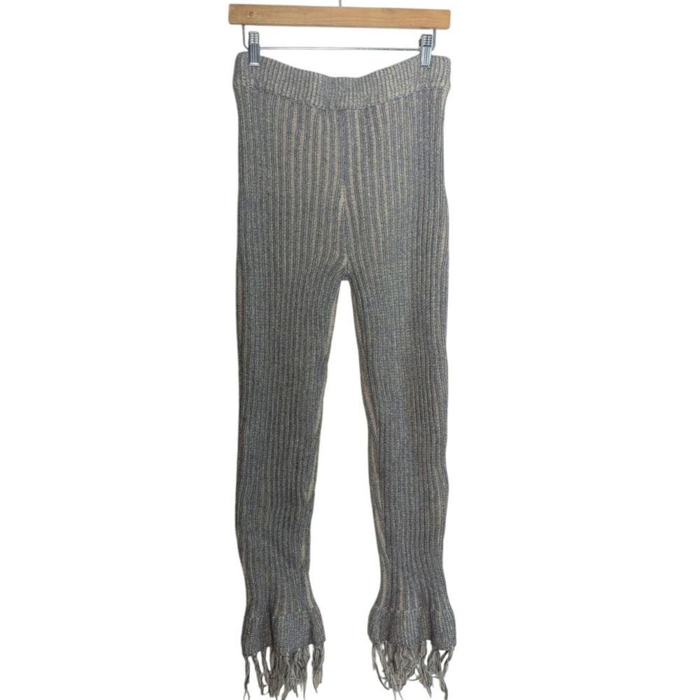 Cottage Boho granola sweater pants knit fringe tassel hippie hippy M Festival